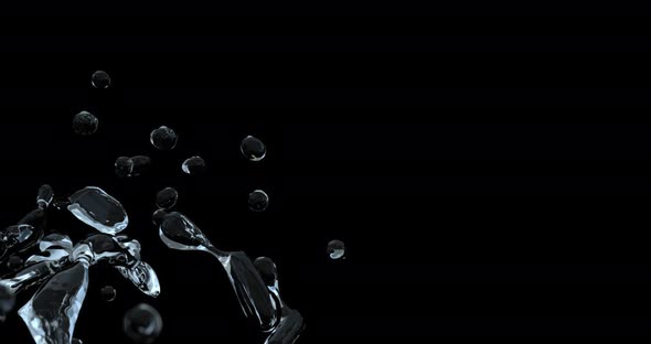 Water splashing explode from center around itself alt