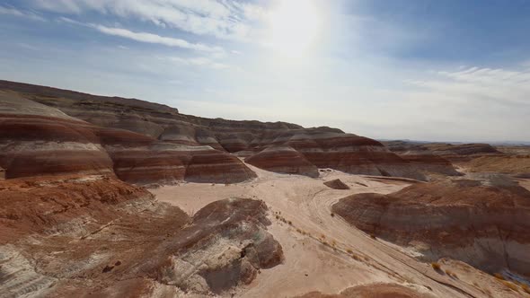 Factory Butte FPV Drone flyby in the hills and canyons.