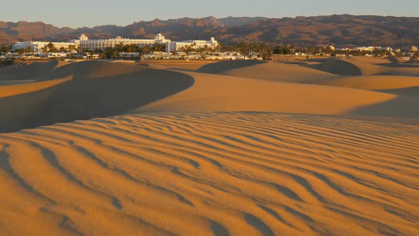 Maspalomas Desert and Tourist Town in the South of the Island of Gran Canaria, Canary Islands, Spain