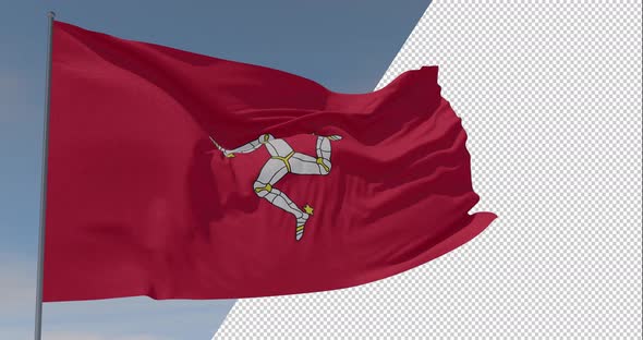 flag Isle Of Man patriotism national freedom, seamless loop, alpha channel
