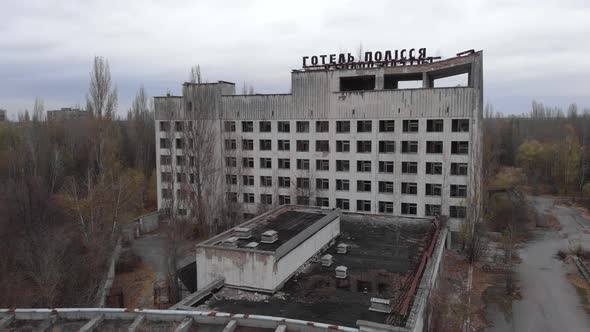 Chernobyl Exclusion Zone. Pripyat. Aerial