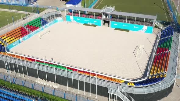 Soccer Field with Bleachers for Beach Soccer