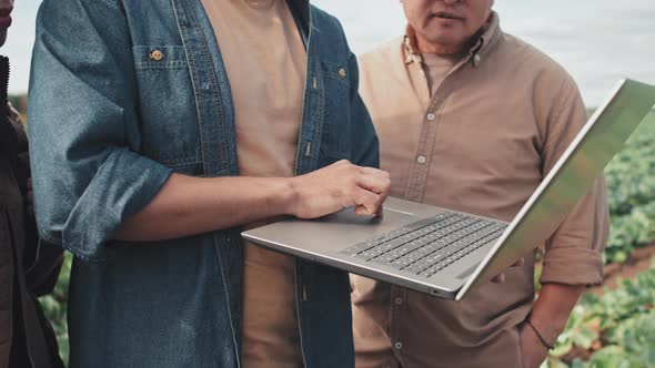 Farm Workers Using Laptop