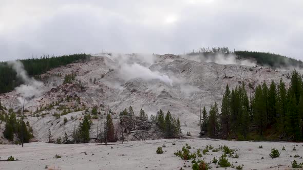 Time lapse of Roaring Mountain in the Norris Geyser Basin in Yellowstone National Park