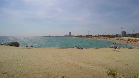 Footage Of Iconic European Beach Full Of People alt