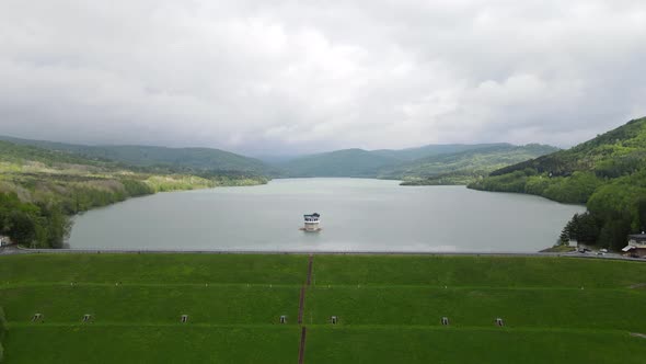 Aerial view of Starina reservoir in Slovakia