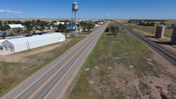 Nunn Colorado water tower low flight.