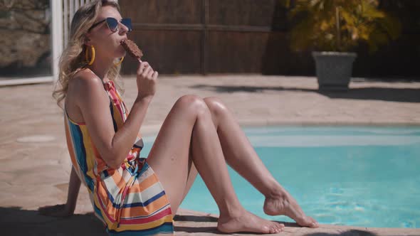 Sexy Girl Eating An Ice Cream