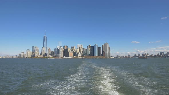 Manhattan seen from a ferry