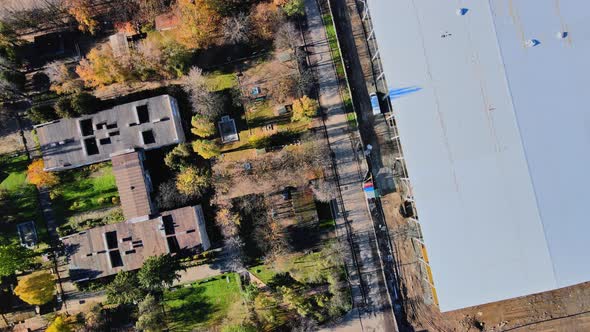 Aerial View of Panorama View on the Roof City Uzhgorod Ukraine