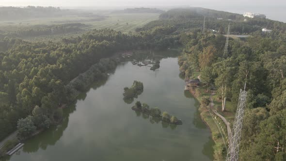 Aerial view of Dendrological Park in Shekvetili village, Georgia