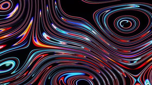 Abstract Pulsating Background of Bright Neon Rings