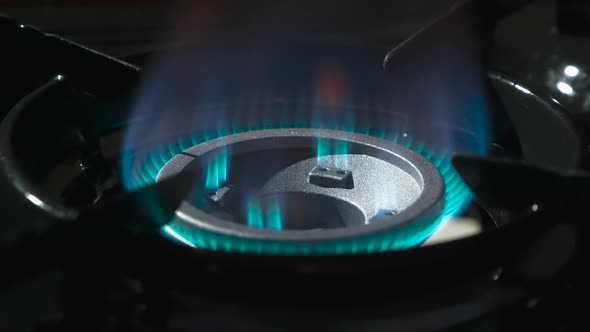 Blue Fire From The Gas Stove