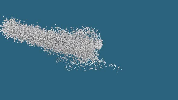 Moving human bust on blue background alt