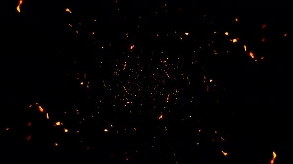 Flying Fire Particles 4K Loop