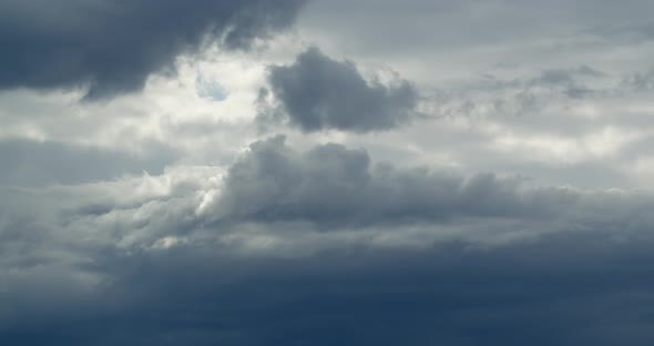 Clusters Of Storm Clouds.Timelapse