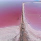 Wonderful Flight Over a Pink Salty Lake at Sunset in the Evening - VideoHive Item for Sale