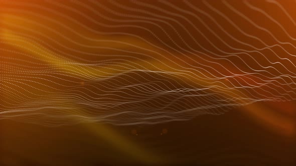 Beautiful Golden color particles animation. Golden color line wave animation.