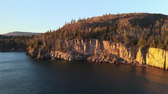 golden hour sunset vibes in north shore minnesota lake superior, silver bay