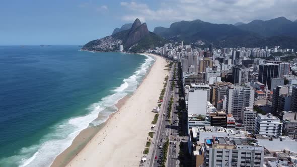 Rio de Janeiro Brazil. Tropical beach scenery. postcard of coastal city