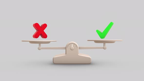 Myths vs Facts Icons Balance Weighing Scale Looping Animation