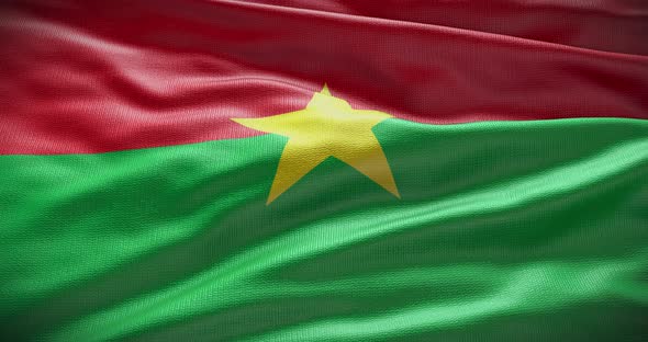 Burkina Faso waving flag 4K looped animation