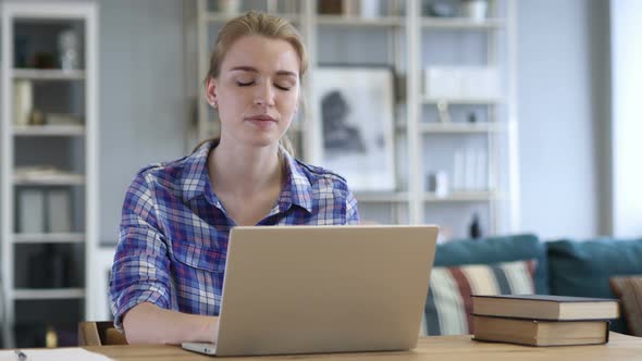 Loss, Frustrated Woman Working on Laptop
