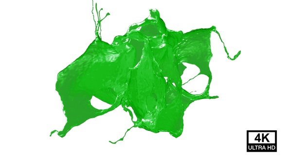 Collision Of Streaming Green Paint Splash V10 alt
