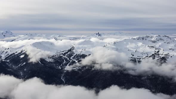 Beautiful Time Lapse View of Whistler Mountain and Canadian Nature Landscape