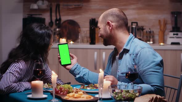 Green Screen Phone at Dinner