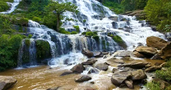 Aerial View of Maeya Waterfall Thailand