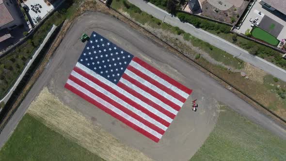 American Flag Stock Video Footage - American Flag Painted On The Ground