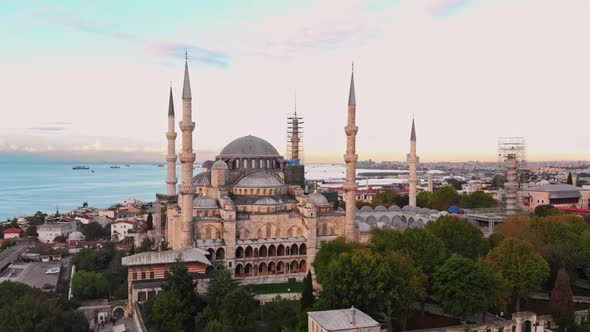 Hagia Sophia Drone Aerial View 