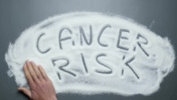 Cancer risk handwriting revealing. Sugar kills. Stop diabetes. Cancer risk.