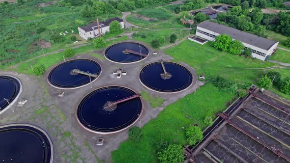 Aerial View of Wastewater Treatment Plant