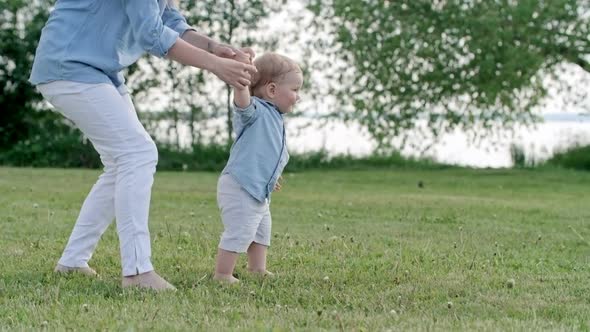 Mother and Toddler Spending Time in Park