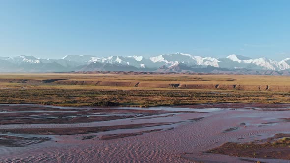 Aerial View of Multicolored and Variegated Landscape During Sunset