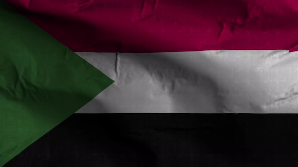 Sudan Flag Textured Waving Background 4K