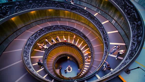 Staircase in Vatican Museums, Vatican, Rome, Italy