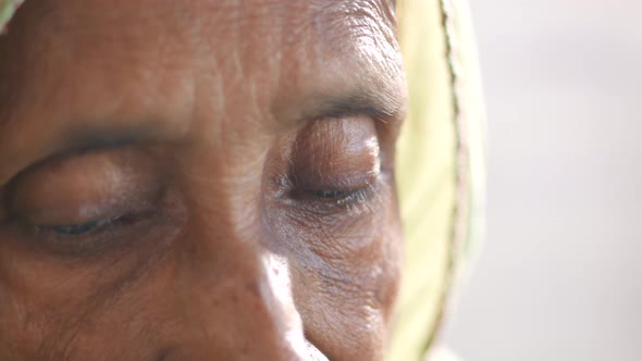 Detail Shot of Asian Senior Women Eye