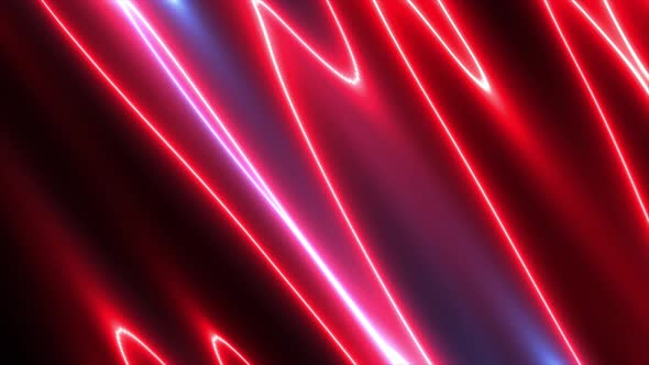 Abstract Wavy Neon Lighting Background 4K