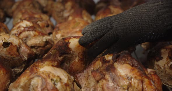 Place The Baked Meat On A Baking Sheet To Cool