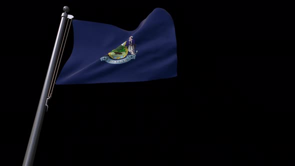 Maine State Flag  With Alpha Channel 4K