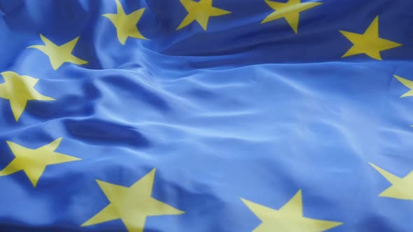 Flag of Europe 1080p HD footage - EU official  flag slow panning over 1920X1080 FullHD video