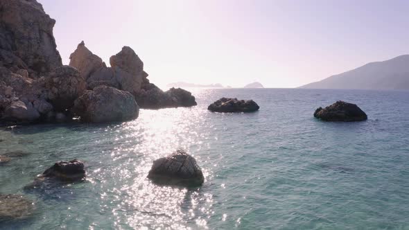 Rocky Ocean Beach with Crystal Clear Water