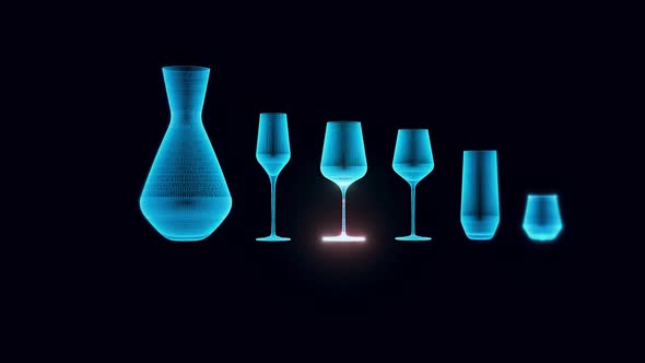 Glass Set Hologram Rotating Hd