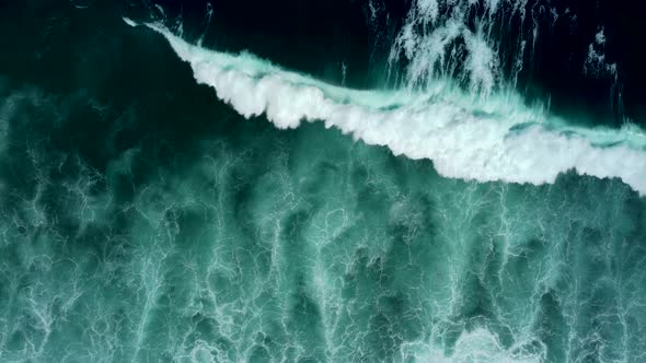 Abstract Top Down Foamy Ocean Waves