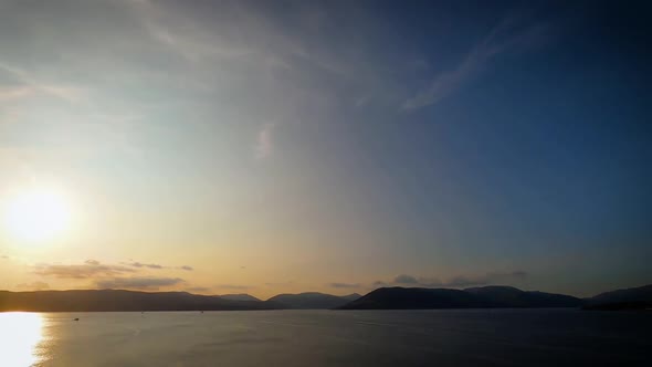 Sunset With Cloudscape, Golden Hour And Blue Hour.