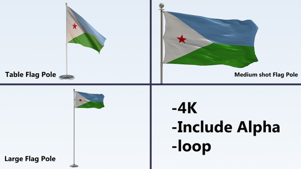 Djibouti Pole Pack 4k-Loop 