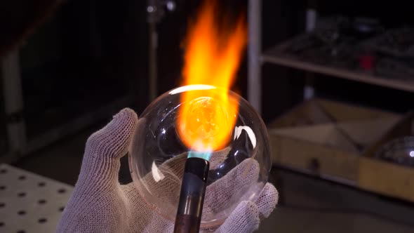 Glassblower Craft Manufacturing of Glass Products